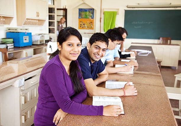 Students studying together